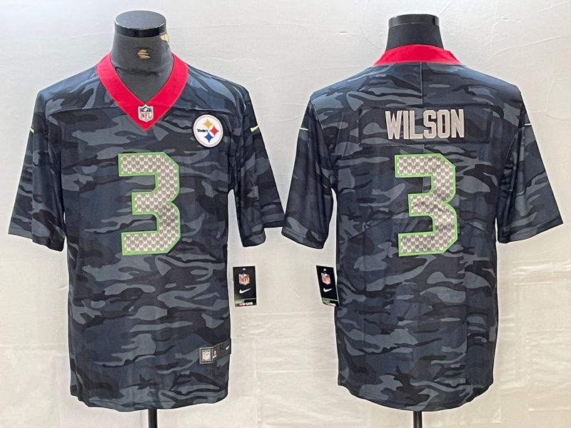 Men Pittsburgh Steelers #3 Wilson 2024 Nike Camo Limited NFL Jersey